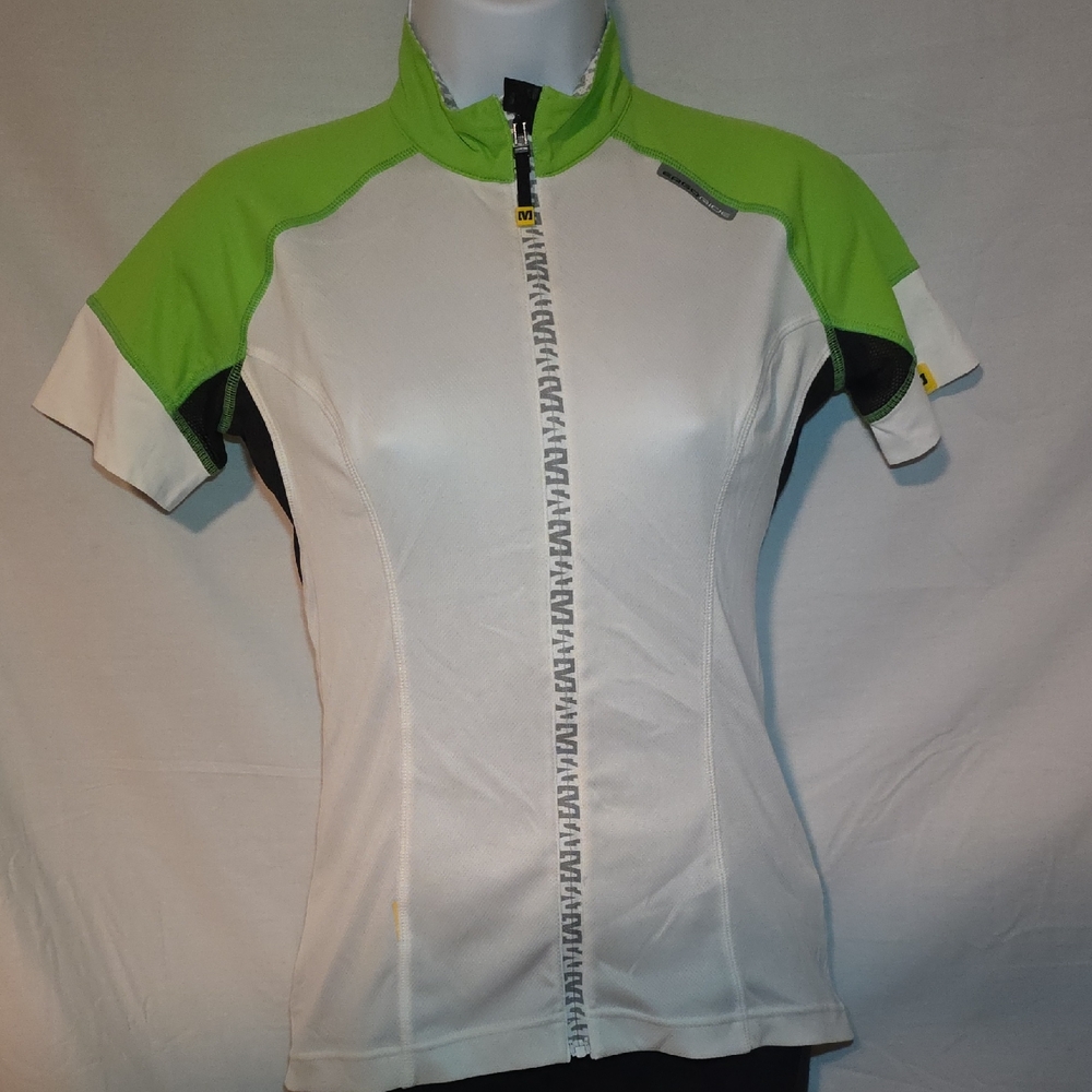Mavic Women’s Short Sleeve Cycling Jersey - White & Lime Green
